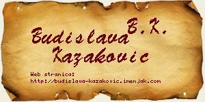 Budislava Kazaković vizit kartica
